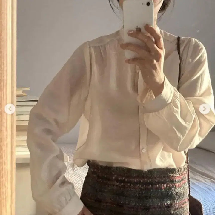[BUNJANG] Etoile Blu Jeanne Blouse Ivory Tencel Silk / 에뜨왈블뤼 jeanne blouse 잔느 쟌느 블라우스(새제품)