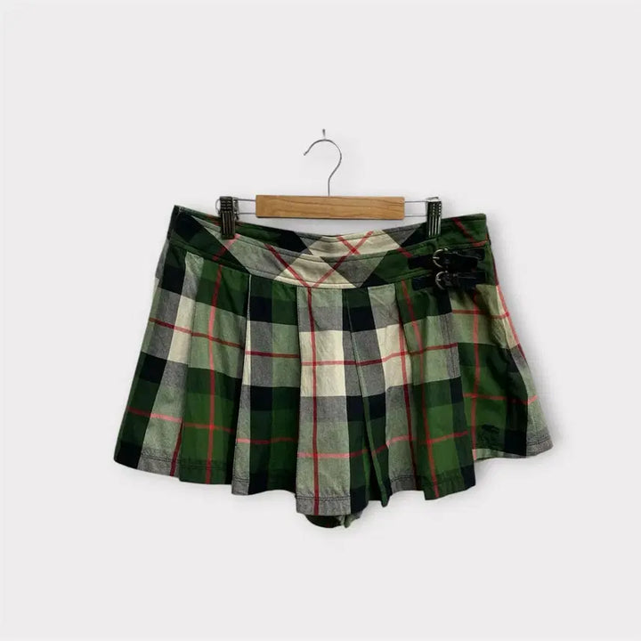 [BUNJANG] Burberry Green Check Pattern Culottes - Size 42 / 버버리 초록색 체크 패턴 치마바지-42사이즈
