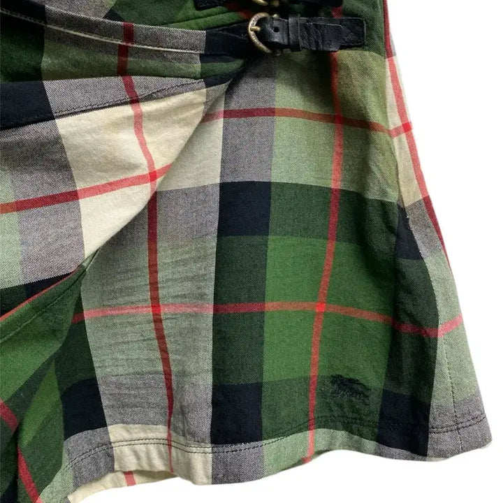 [BUNJANG] Burberry Green Check Pattern Culottes - Size 42 / 버버리 초록색 체크 패턴 치마바지-42사이즈