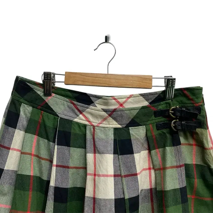 [BUNJANG] Burberry Green Check Pattern Culottes - Size 42 / 버버리 초록색 체크 패턴 치마바지-42사이즈