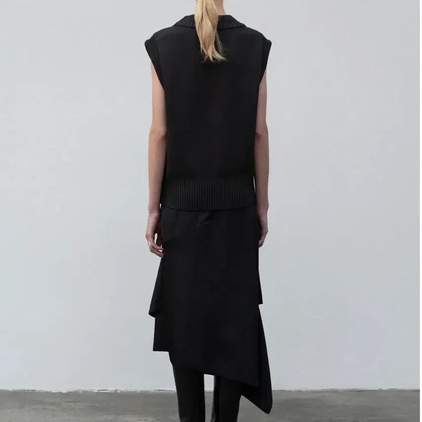 [BUNJANG] Low Classic Drape Layered Skirt - Black / 로우클래식 DRAPE LAYERED SKIRT - BLACK