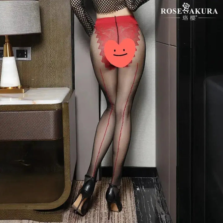 [BUNJANG] Sheer Tights with Garter Detail - Black / 비키니 &amp; 가터형 스타킹 저렴하게 판매합니다