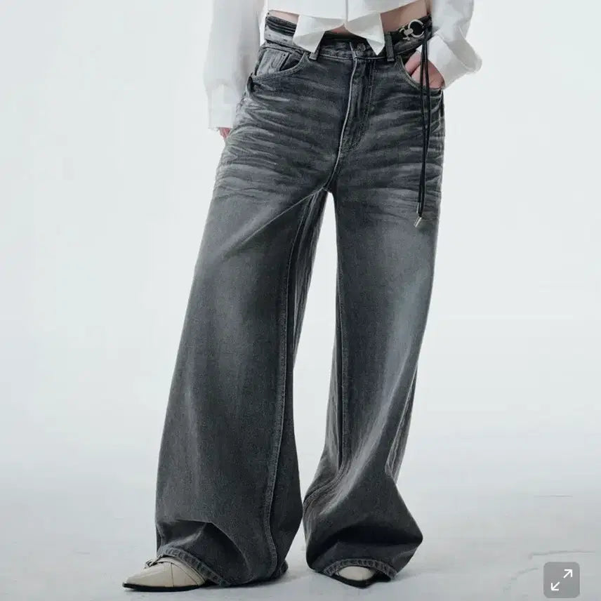 [BUNJANG] 2000 Archives Snyder Wide Denim Jeans / 2000아카이브스 스나이더 와이드 데님 스톤그레이