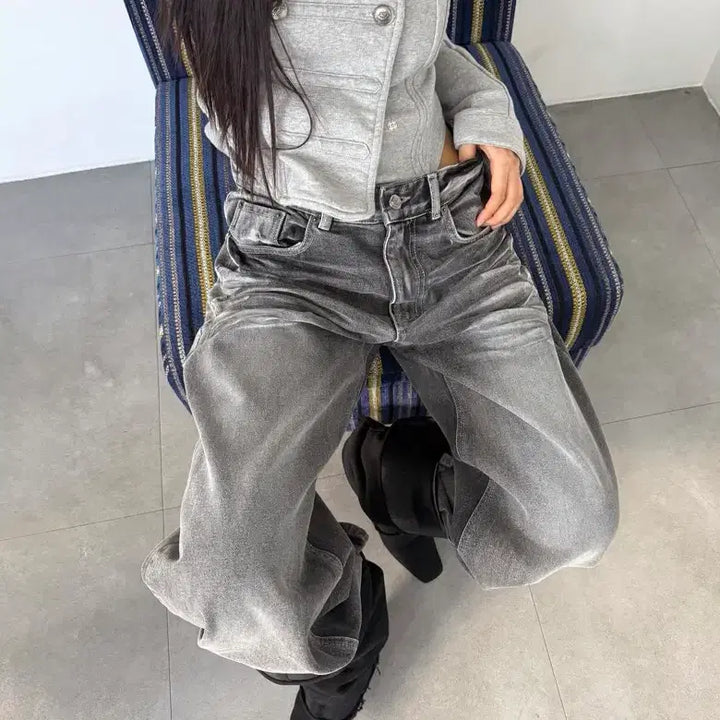 [BUNJANG] 2000 Archives Snyder Wide Denim Jeans / 2000아카이브스 스나이더 와이드 데님 스톤그레이