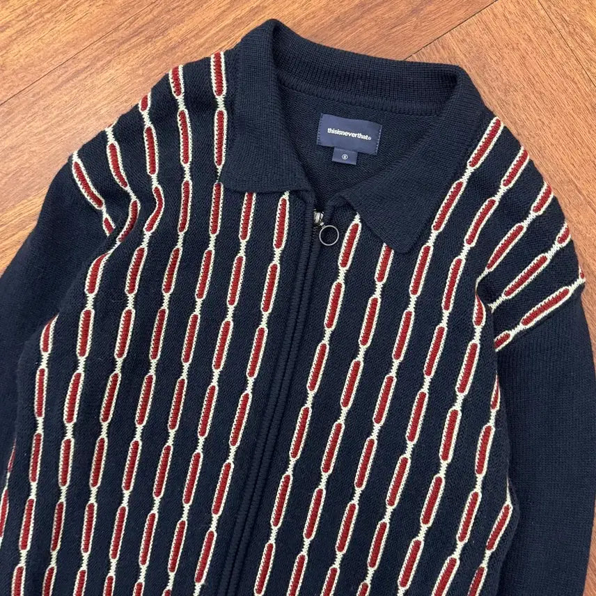 [BUNJANG] thisisneverthat Chain Zip-up Polo Knit Cardigan / S 디스이즈네버댓 디네댓 체인 집업 폴로 니트 가디건