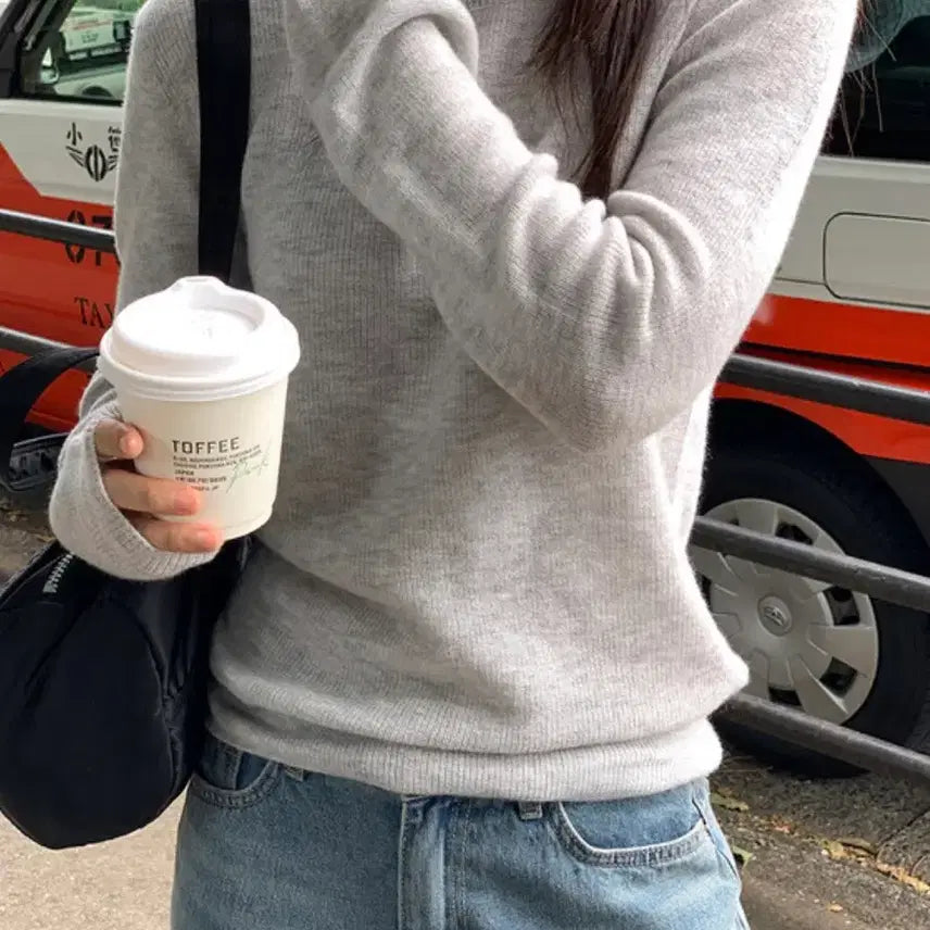 [BUNJANG] Fillings Basell Wool Inner Knit Top / 필링스 바셀 울 이너 니트 멜란지