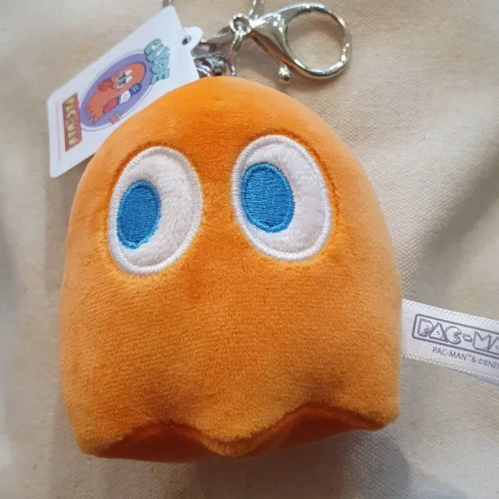 [BUNJANG] Pac-Man Clyde Plush Keychain Orange New / 팩맨 클라이드 인형 키링 오렌지색 새상품