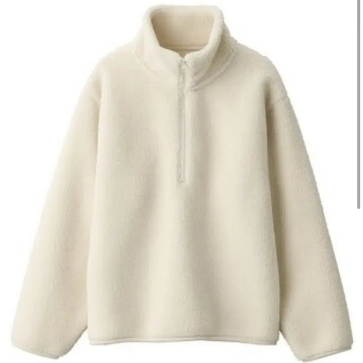 [BUNJANG] MUJI Ivory Half-Zip Up Sweatshirt / MUJI 무인양품 아이보리 하프집업