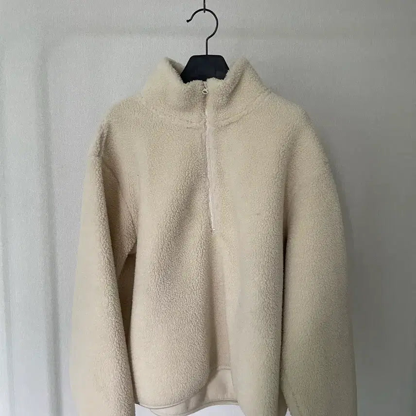 [BUNJANG] MUJI Ivory Half-Zip Up Sweatshirt / MUJI 무인양품 아이보리 하프집업