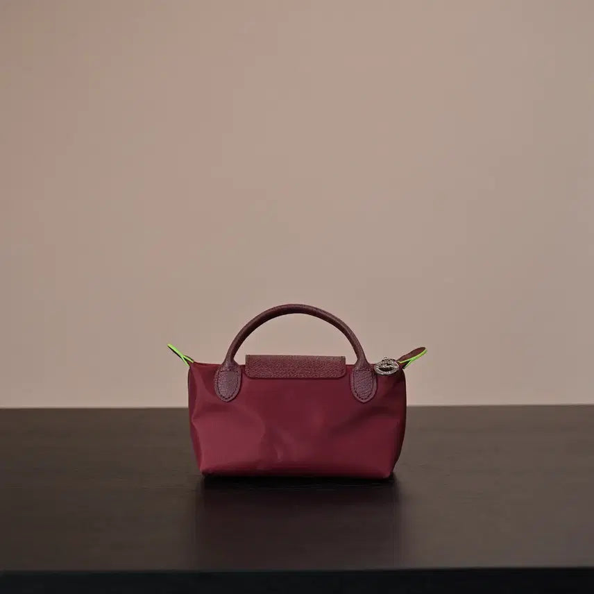 [BUNJANG] Longchamp Nylon and Cowhide Leather Clutch and Shoulder Bag / 롱샴 클러치백 숄더백 와인 나일론 소가죽