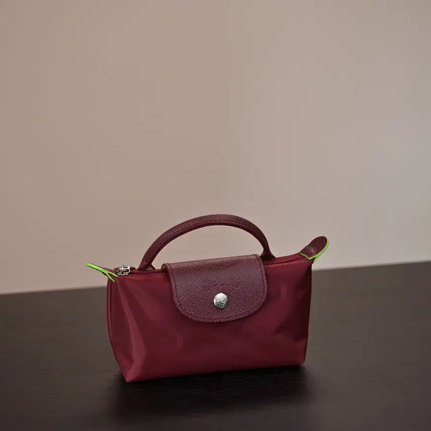 [BUNJANG] Longchamp Nylon and Cowhide Leather Clutch and Shoulder Bag / 롱샴 클러치백 숄더백 와인 나일론 소가죽