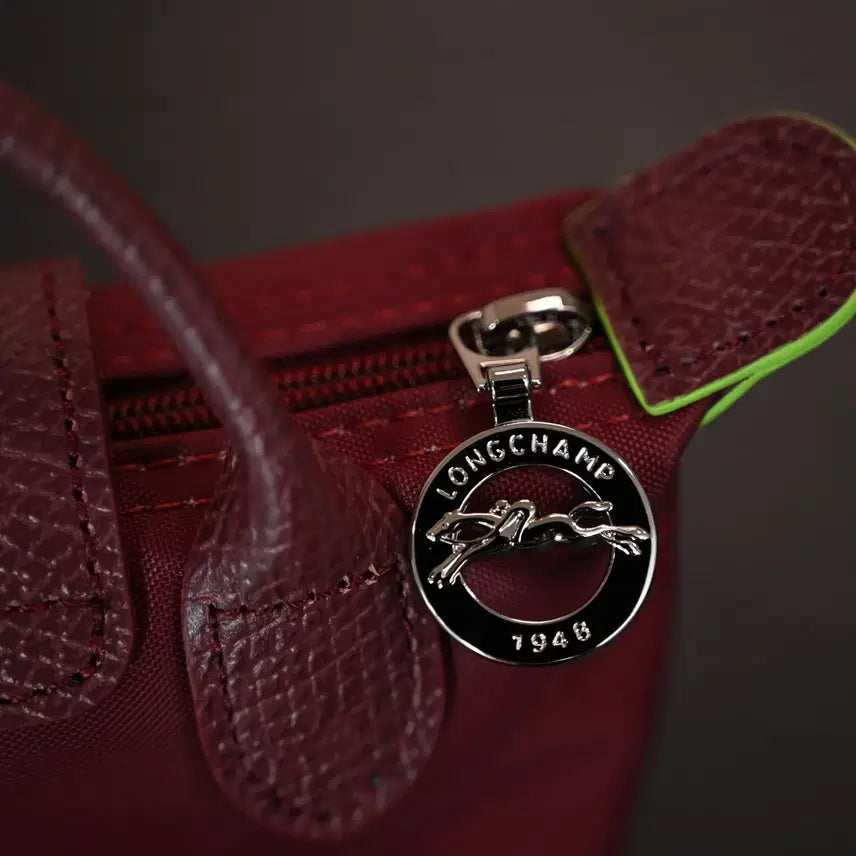[BUNJANG] Longchamp Nylon and Cowhide Leather Clutch and Shoulder Bag / 롱샴 클러치백 숄더백 와인 나일론 소가죽