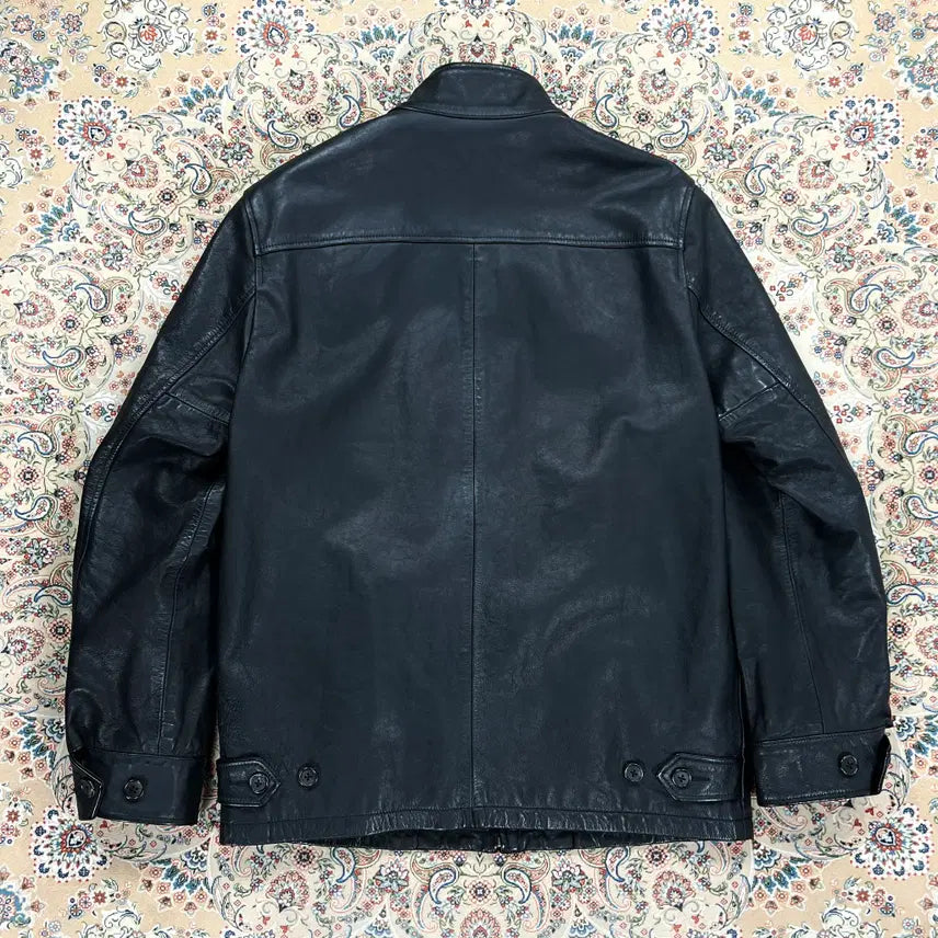 [BUNJANG] Polo Ralph Lauren Buffalo Leather Harrington Jacket / [A+등급 38] 폴로랄프로렌 블랙 물소가죽 바라쿠타 해링턴자켓