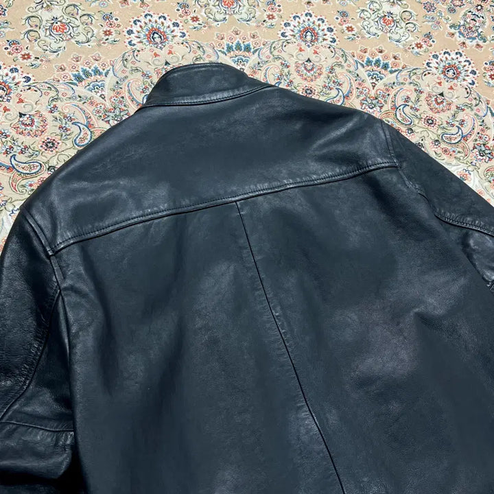 [BUNJANG] Polo Ralph Lauren Buffalo Leather Harrington Jacket / [A+등급 38] 폴로랄프로렌 블랙 물소가죽 바라쿠타 해링턴자켓