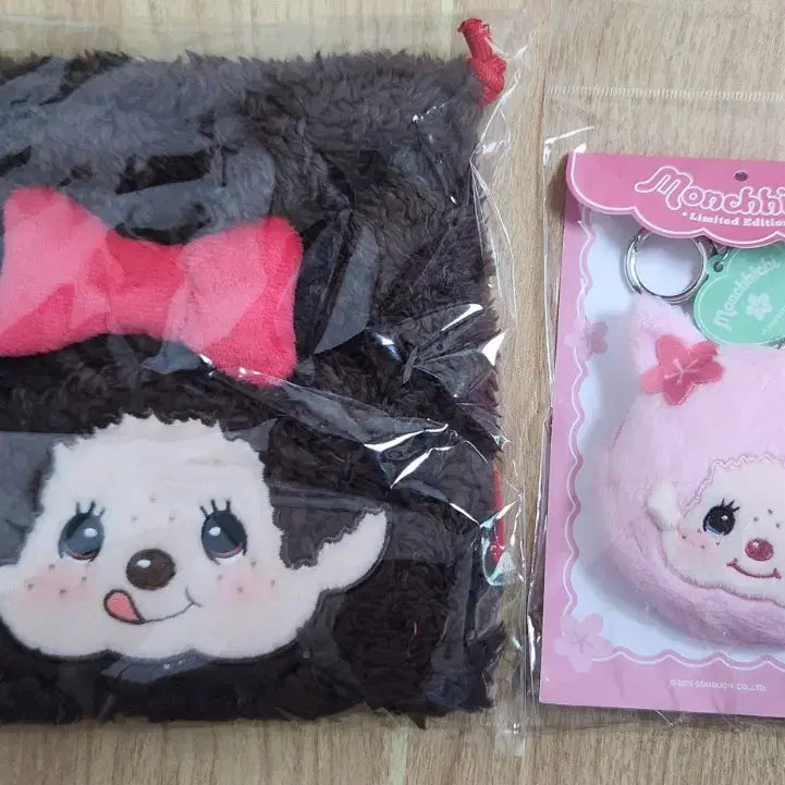 [SOLD OUT] (미개봉)벚꽃 몬치치 키링+몬치치 복주머니파우치 마지막1셋트