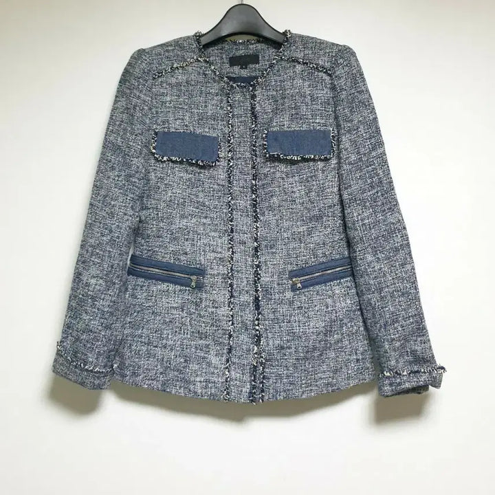 [SOLD OUT] 트위드 블루종 자켓 데님 포인트