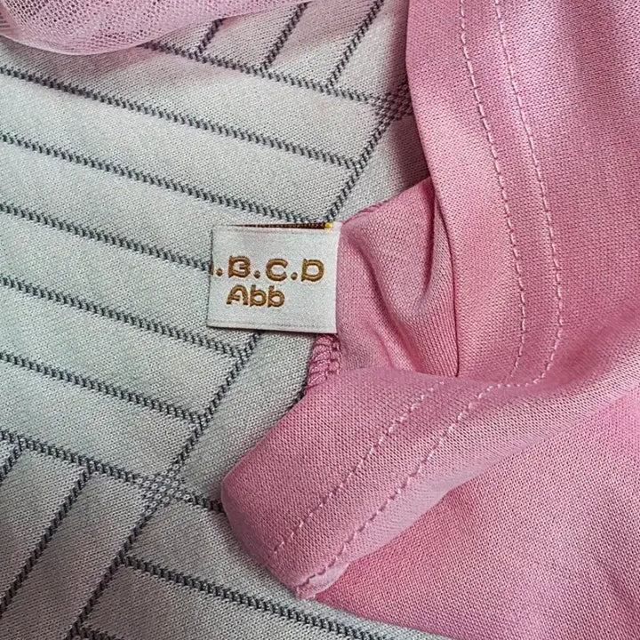 [BUNJANG] Pink Frill Tunic Long T-shirt / 빅사이즈 핑크 프릴 튜닉 반팔 롱 티셔츠(새상품/무료배송)