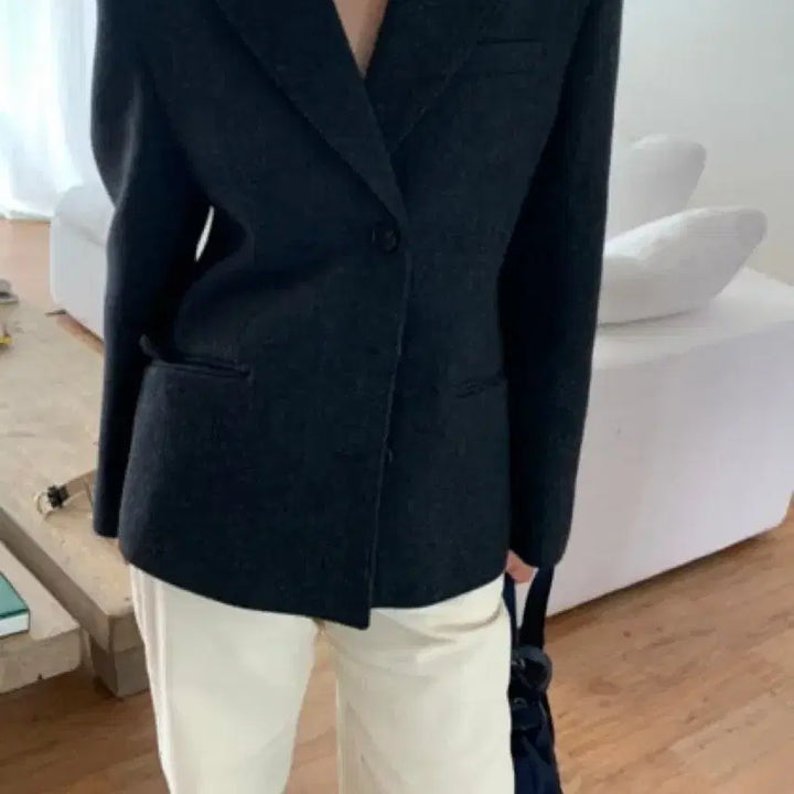 [BUNJANG] Mone Mellor Gray Jacket / Mone 모네 리본빛 멜러 자켓 Mellor Gray Jacket