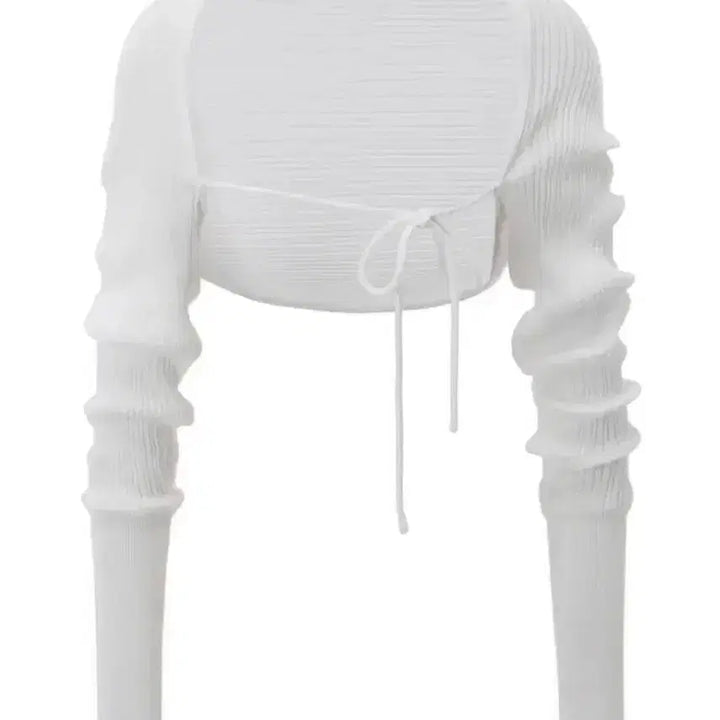 [BUNJANG] 3 times (3T) Rib Bolero Cardigan (White) / 쓰리타임즈 쓰탐 릿볼레로 가디건 (화이트)