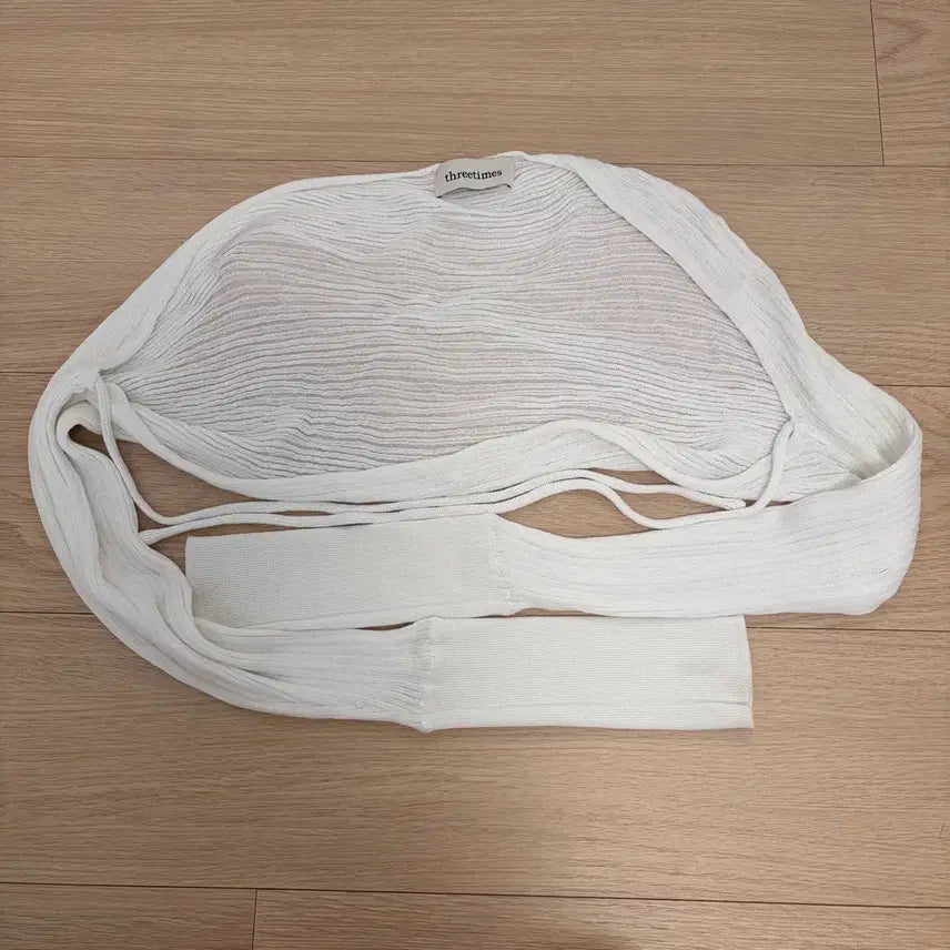 [BUNJANG] 3 times (3T) Rib Bolero Cardigan (White) / 쓰리타임즈 쓰탐 릿볼레로 가디건 (화이트)