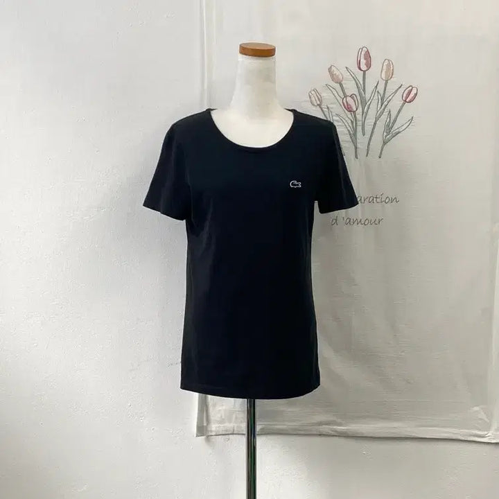 [BUNJANG] Lacoste Basic Crew Neck Black Short Sleeve T-Shirt / 라코스테 베이직 크루넥 블랙 반팔 티셔츠34 093
