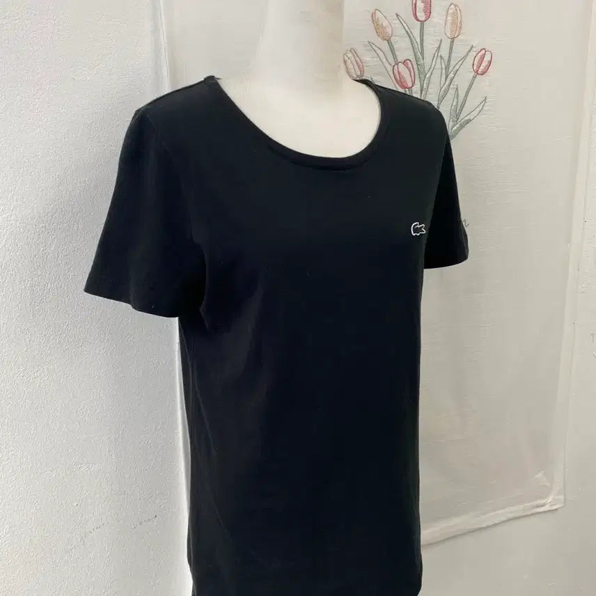 [BUNJANG] Lacoste Basic Crew Neck Black Short Sleeve T-Shirt / 라코스테 베이직 크루넥 블랙 반팔 티셔츠34 093
