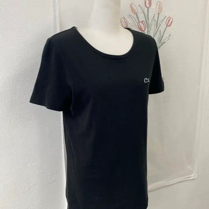 [BUNJANG] Lacoste Basic Crew Neck Black Short Sleeve T-Shirt / 라코스테 베이직 크루넥 블랙 반팔 티셔츠34 093