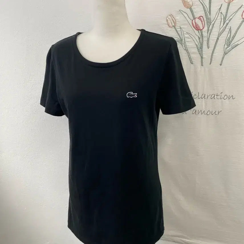 [BUNJANG] Lacoste Basic Crew Neck Black Short Sleeve T-Shirt / 라코스테 베이직 크루넥 블랙 반팔 티셔츠34 093