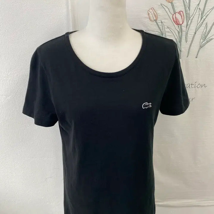[BUNJANG] Lacoste Basic Crew Neck Black Short Sleeve T-Shirt / 라코스테 베이직 크루넥 블랙 반팔 티셔츠34 093