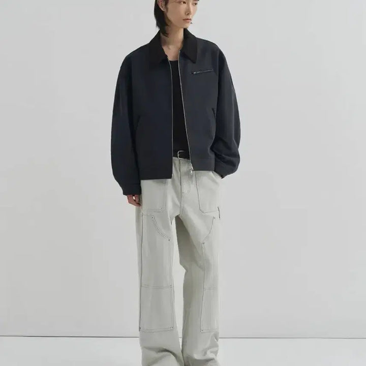 [BUNJANG] Drawfit Contrast Work Trucker Jacket Dark Gray L / 드로우핏 콘트라스트 워크 트러커 자켓 다크그레이 L