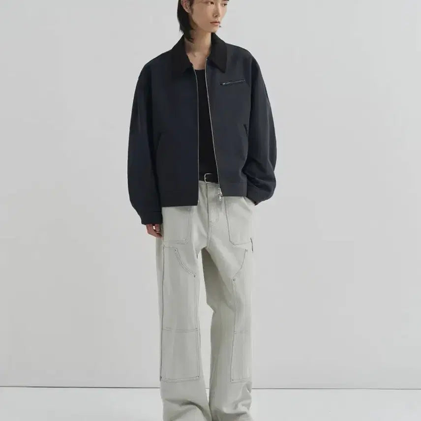 [BUNJANG] Drawfit Contrast Work Trucker Jacket Dark Gray L / 드로우핏 콘트라스트 워크 트러커 자켓 다크그레이 L