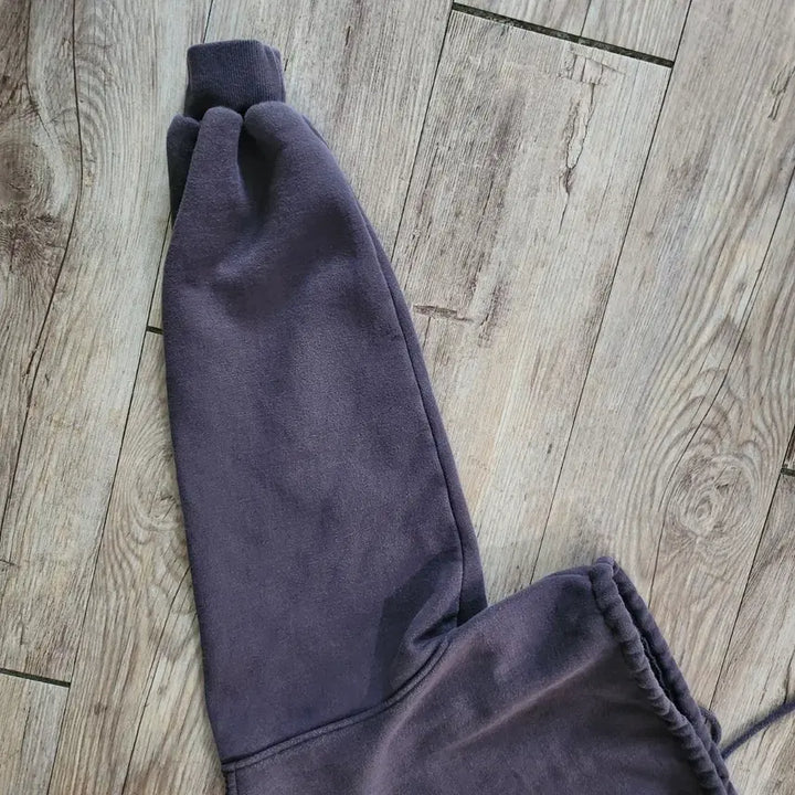 [BUNJANG] Mischief Rhombus Side Zip Crop Hoodie Purple / 미스치프 롬버스 사이드 집업 크롭 후드 퍼플 (사용감 많음)