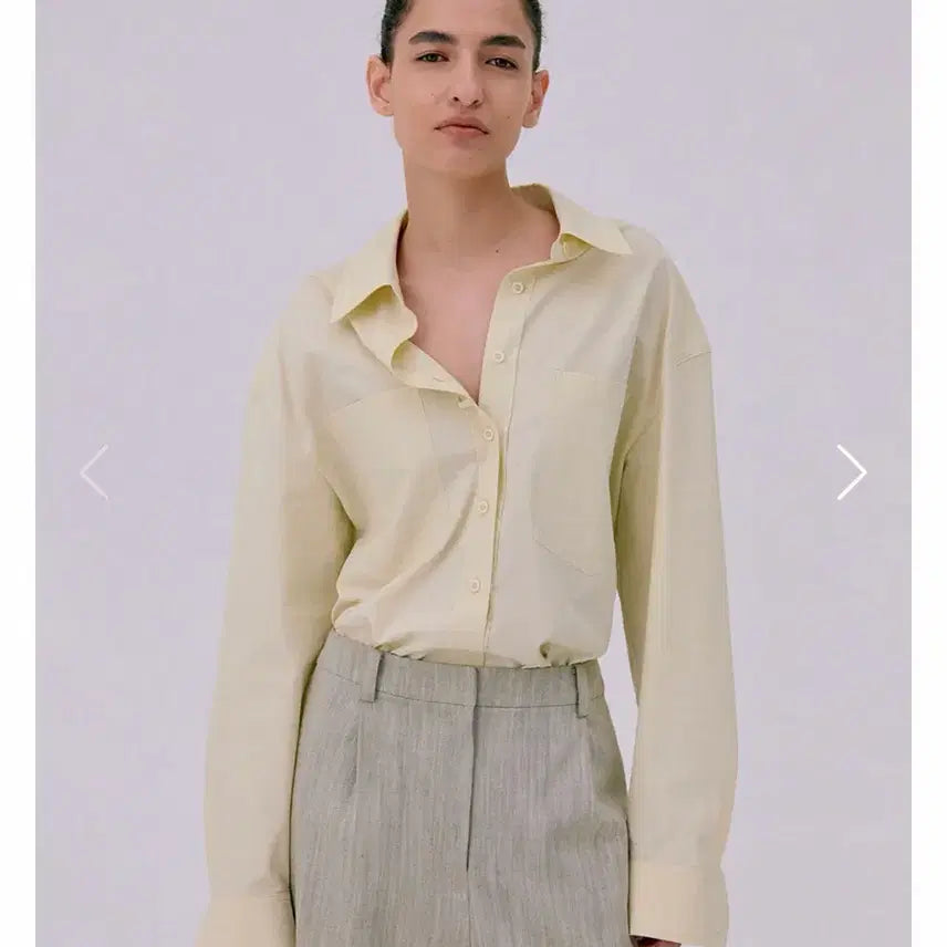 [BUNJANG] Wnderkammer Oversized Pocket Shirt Light Yellow / 분더캄머 오버사이즈 포켓셔츠 라이트옐로우