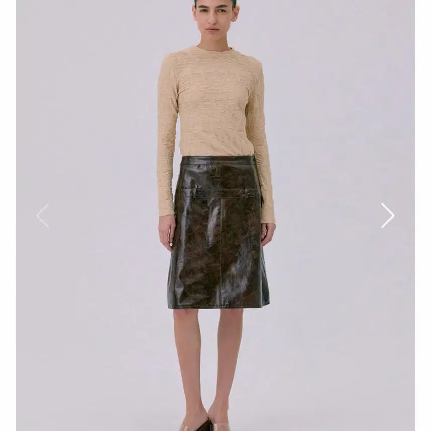 [BUNJANG] Wnderkammer Midi Leather Skirt - Brown - Small / 분더캄머 미디레더스커트 브라운 스몰