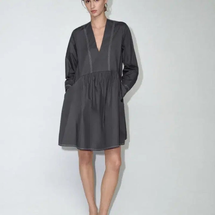 [BUNJANG] ZARA Stitch Point Long Dress / ZARA 자라 스티치 포인트 롱원피스