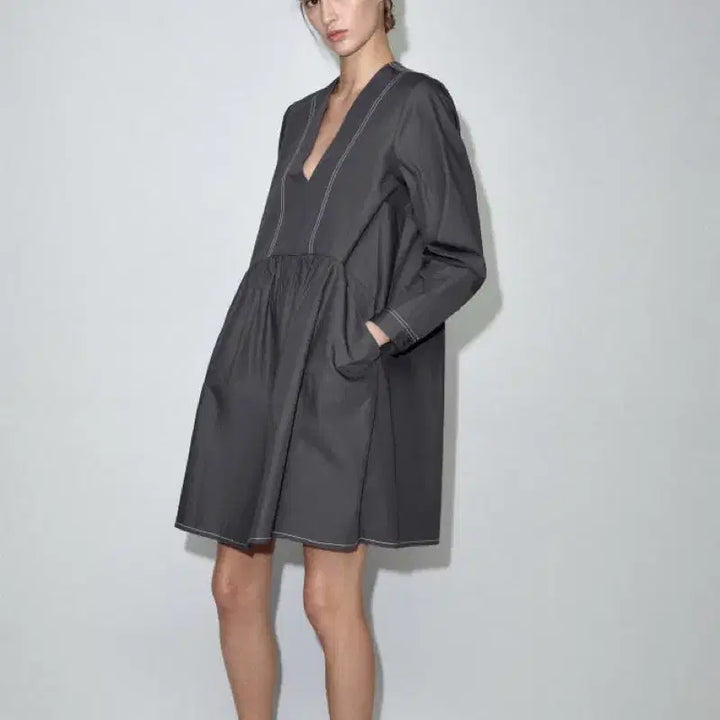 [BUNJANG] ZARA Stitch Point Long Dress / ZARA 자라 스티치 포인트 롱원피스