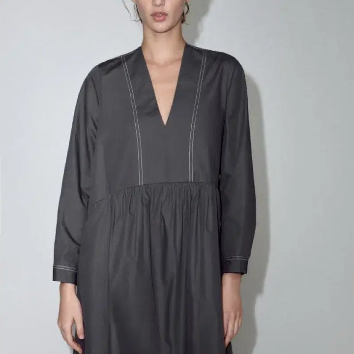 [BUNJANG] ZARA Stitch Point Long Dress / ZARA 자라 스티치 포인트 롱원피스