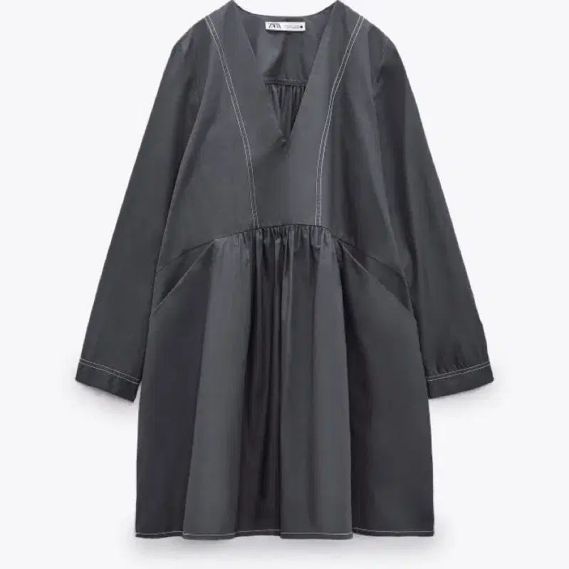 [BUNJANG] ZARA Stitch Point Long Dress / ZARA 자라 스티치 포인트 롱원피스