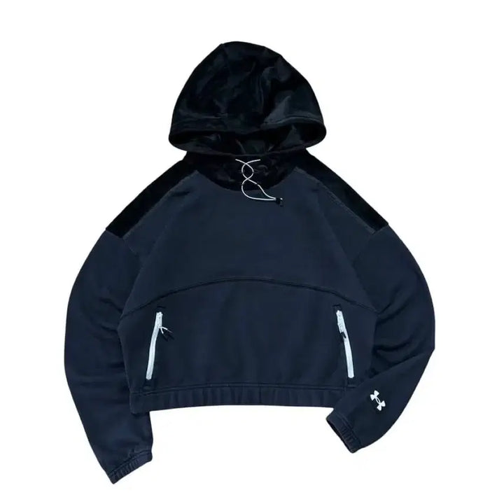 [BUNJANG] Under Armour Velvet Cropped Hoodie / 언더아머 벨벳 크롭 후드티