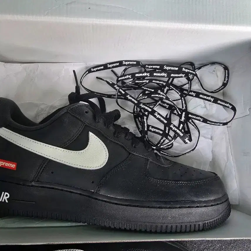[BUNJANG] Nike Air Force 1 Supreme Black / 나이키 에어포스1 슈프림 블랙(265) 새상품