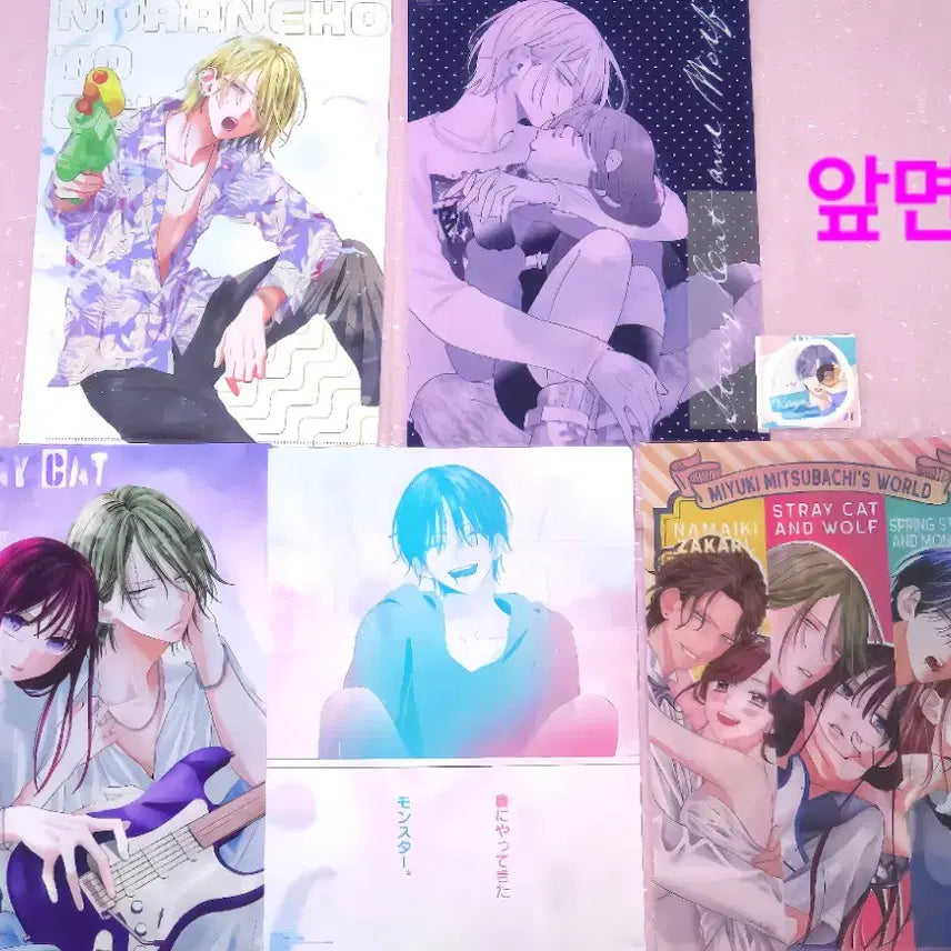 [BUNJANG] MitsuBachi Miyuki Long-haired Cat and Wolf Clear File Set / (미사용) 길고양이와늑대 봄의폭풍과몬스터 클리어파일 5종 L홀더
