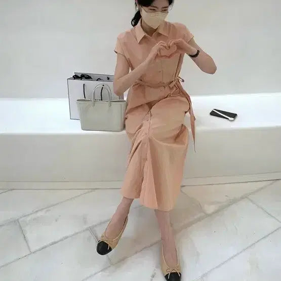 [SOLD OUT] 모아빈 피치 원피스