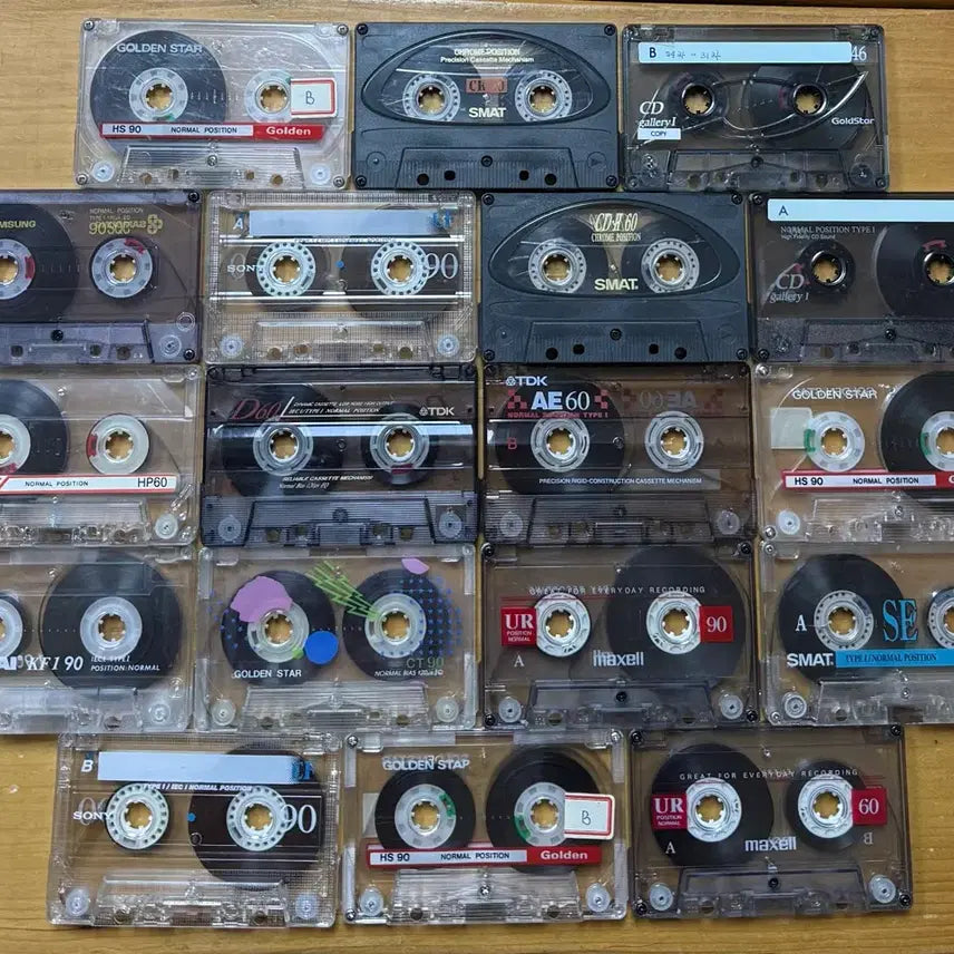 [BUNJANG] Assorted Cassette Tapes (18 pcs) - Chrome, Sony, Goldstar, Samsung, LG / 고급 공카세트테이프 18개 (크롬,소니,골든스타,삼성,엘지 등)