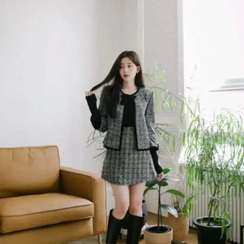 [SOLD OUT] 밀크코코아 자체제작 리본 트위드 자켓