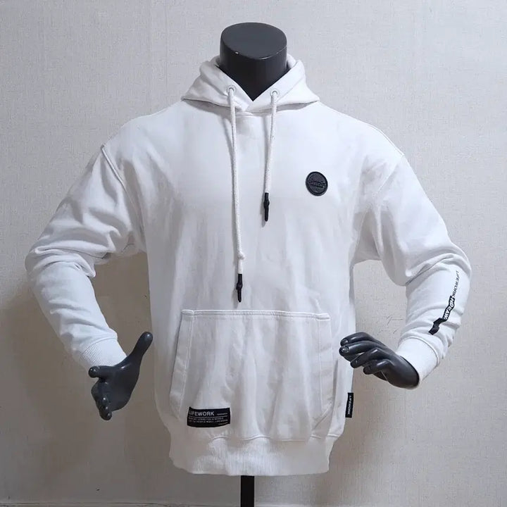 [BUNJANG] Life Work White Hoodie / 라이프워크 화이트 후드티