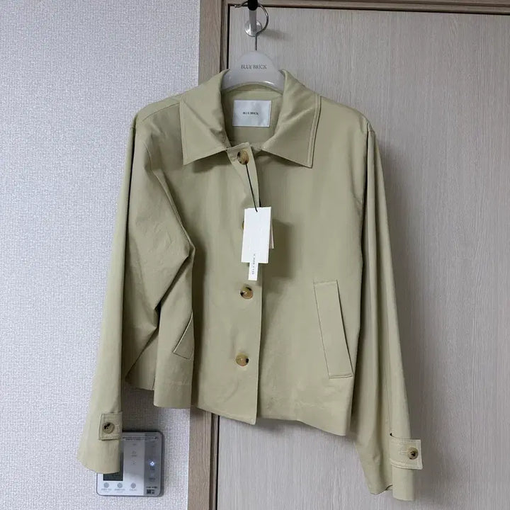 [BUNJANG] Bluebrick Cotton Crop Coat (Beige) / 블루브릭 코튼 크롭 코트(베이지)