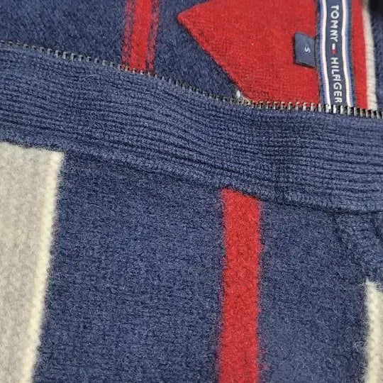 [BUNJANG] Tommy Hilfiger Striped Zip-Up Knit Cardigan - Size S / 타미힐피거 스트라이프 집업 니트 가디건 S사이즈