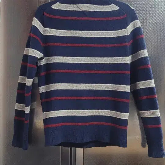[BUNJANG] Tommy Hilfiger Striped Zip-Up Knit Cardigan - Size S / 타미힐피거 스트라이프 집업 니트 가디건 S사이즈