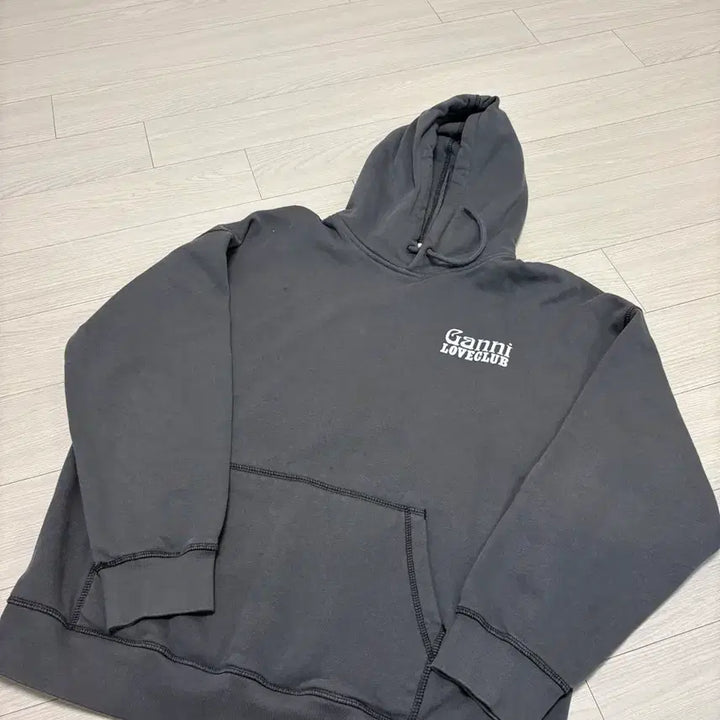 [BUNJANG] Ganni Love Club Hoodie Grey / GANNI 가니 러브클럽 후드 그레이 S/M(55-66)