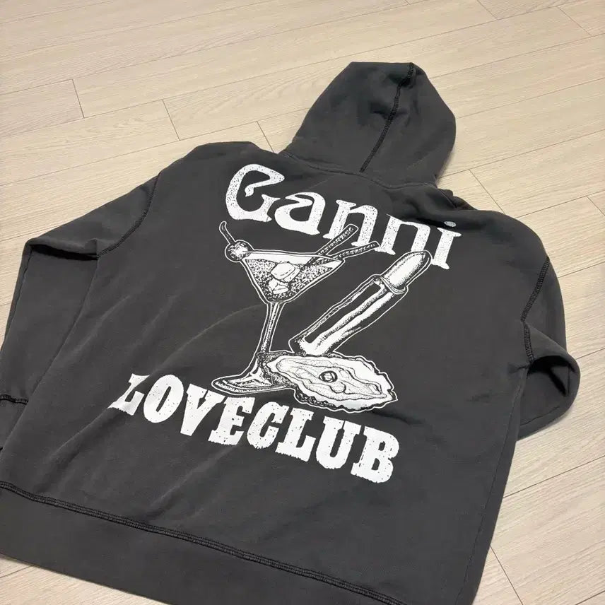 [BUNJANG] Ganni Love Club Hoodie Grey / GANNI 가니 러브클럽 후드 그레이 S/M(55-66)